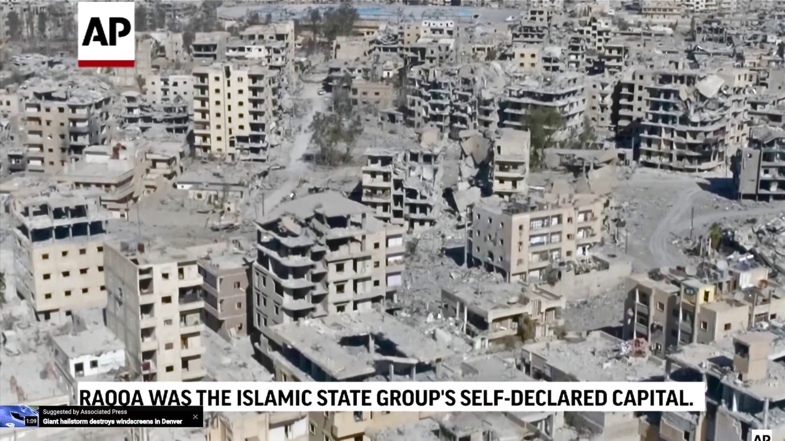 Drone video shows utter destruction of Raqqa, Syria