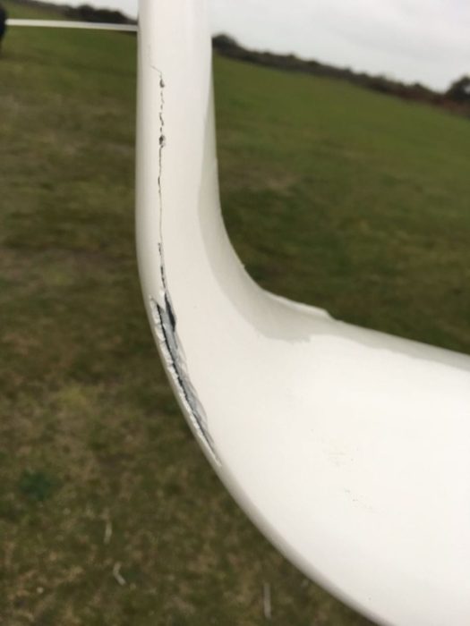 Lange Antares 20E glider was struck by consumer drone