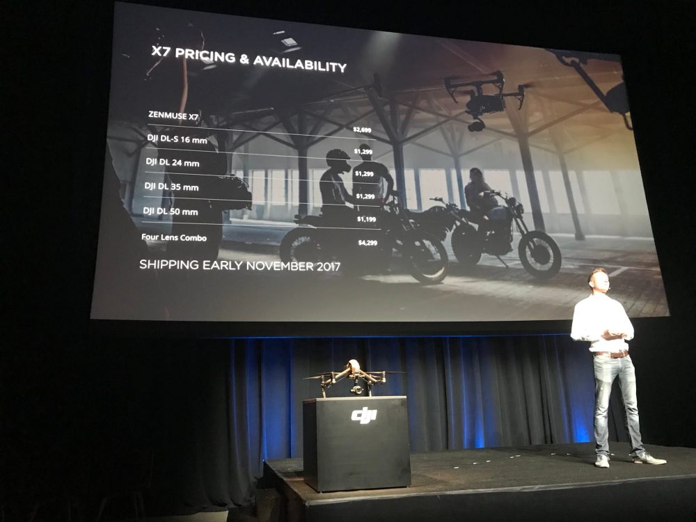 Now it is official DJI releases new Zenmuse X7 with Super 35mm sensor 6K and 4 interchangeable lenses pricing