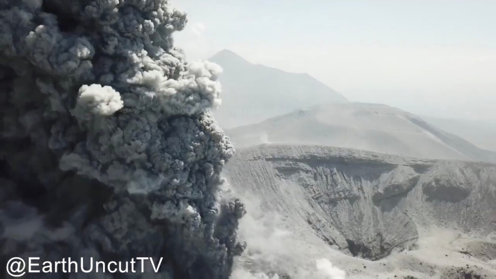 Amazing drone footage of Japanese volcano, Kirishima erupting