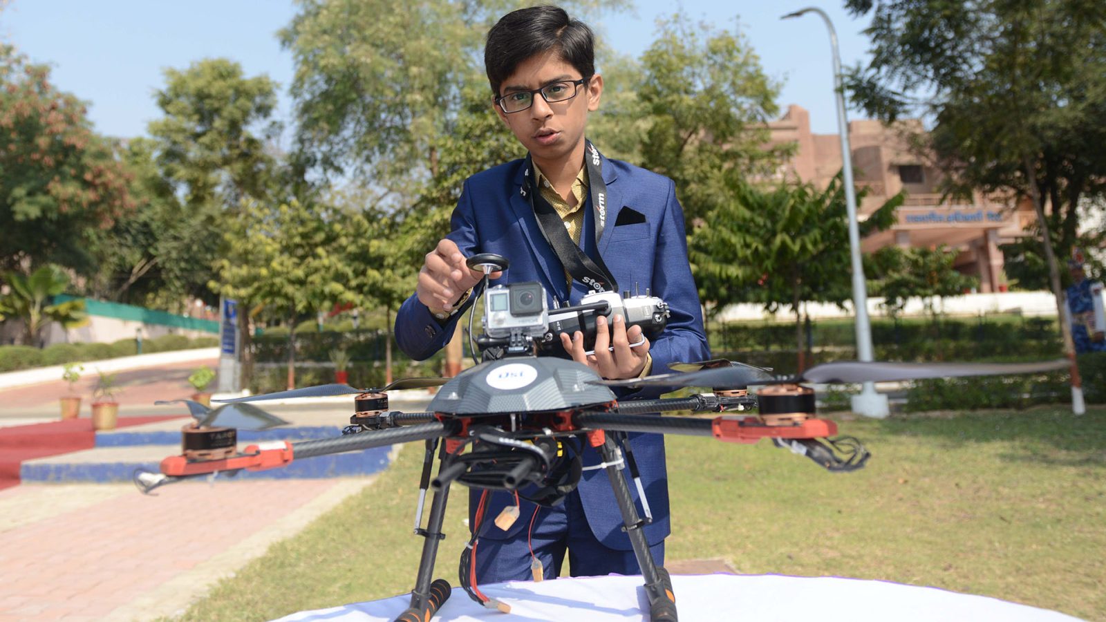 This 15-year-old boy developed a drone designed to detect and destroy landmines