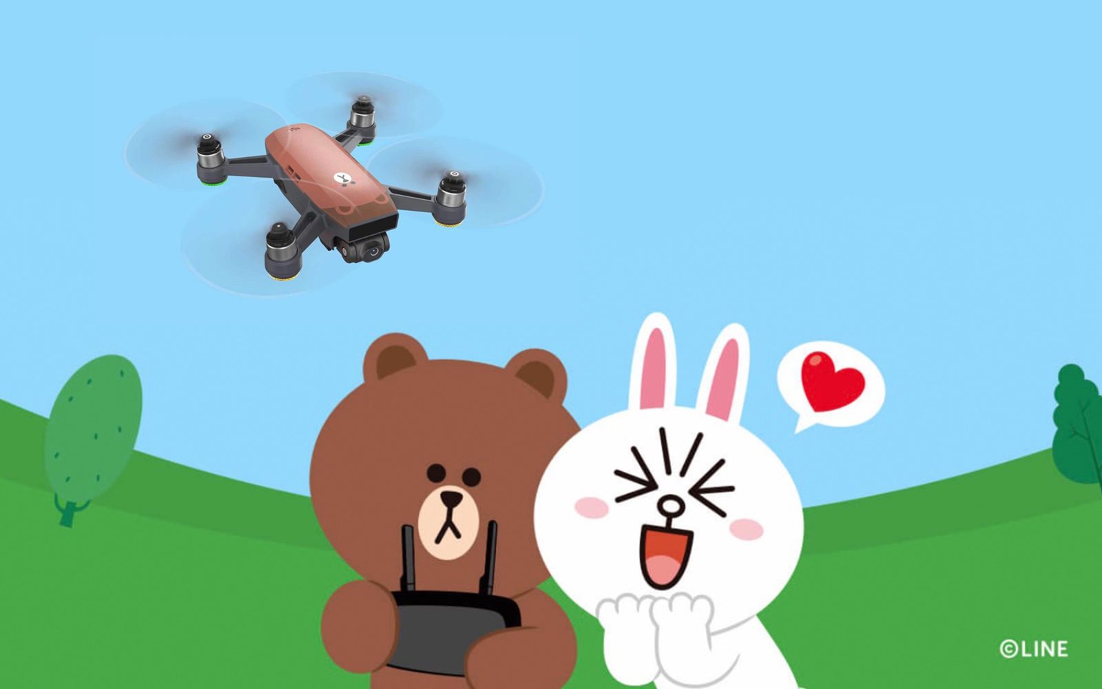 DJI Spark - DJI has teamed up with Line Friends to create brown Spark mini-drone0006