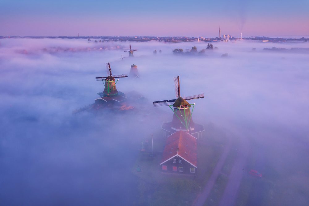 Flying above the fog with a drone is magical.