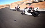 FPV drones race BMW S1000RR motorcycles on Thunderhill Raceway in this amazing video. Sometimes you wonder if these FPV drone videos can get much better.