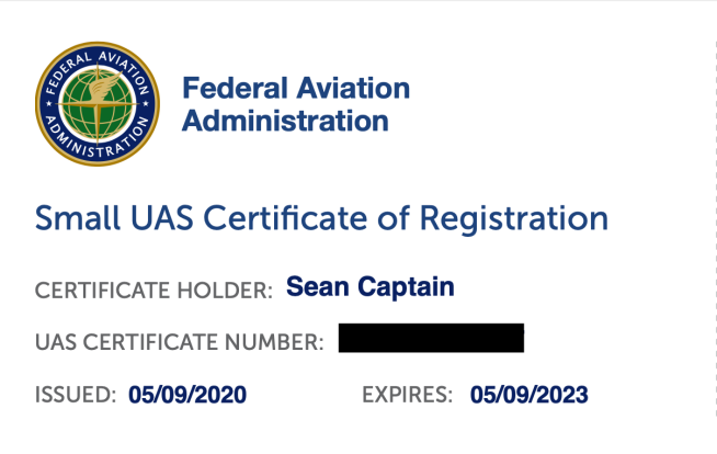 UAS certificate