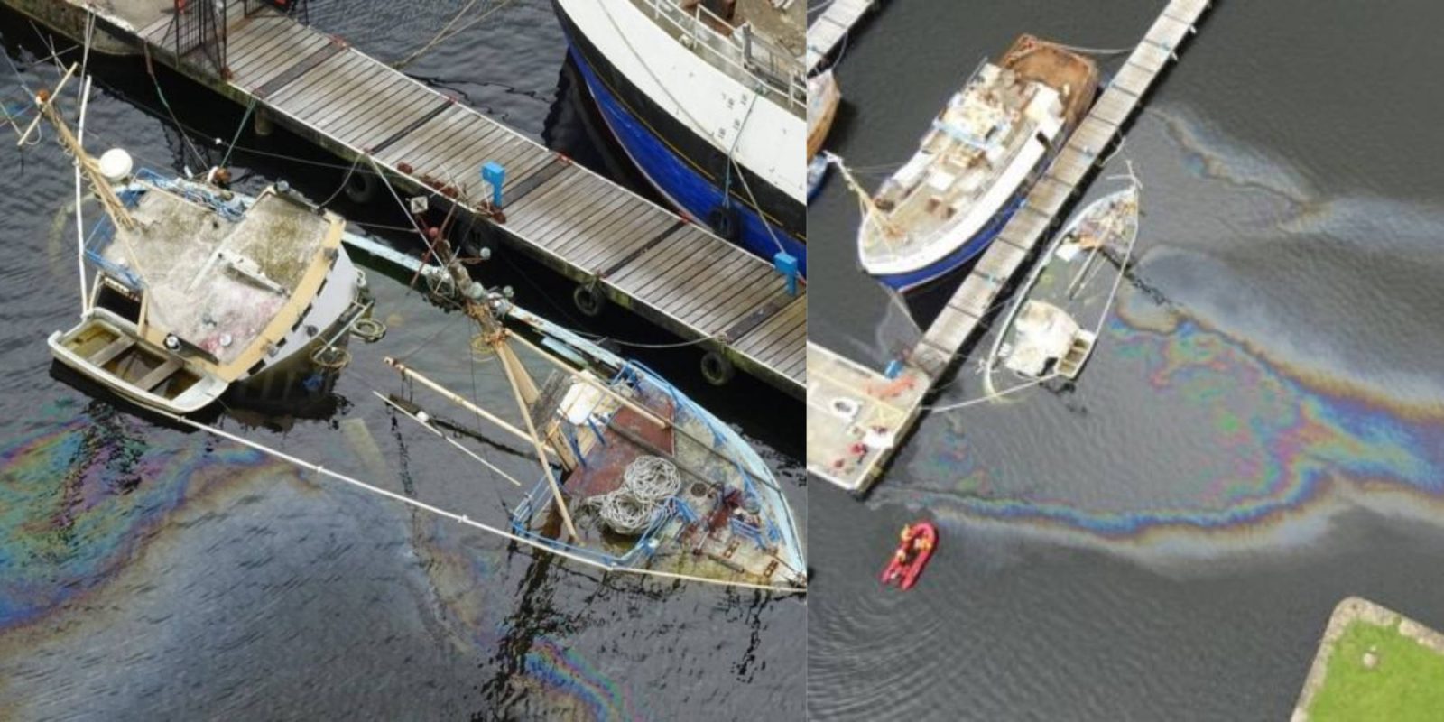 Drone sinking boat fuel
