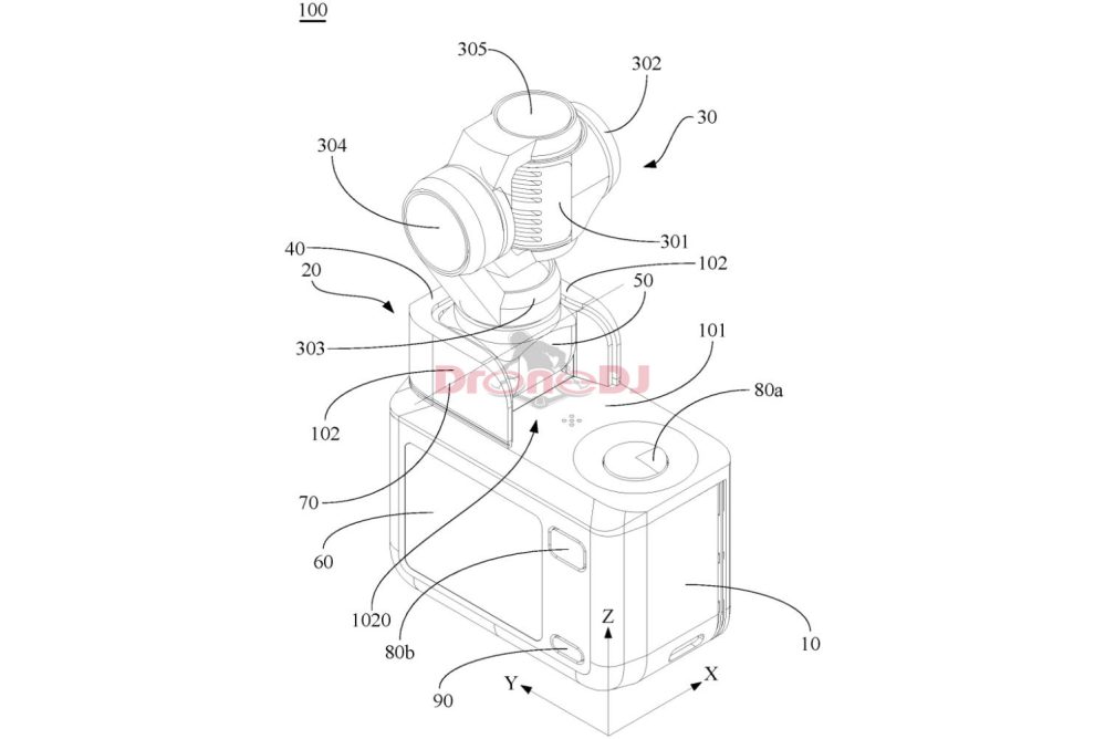 Drawing from the fully integrated gimbal patent DJI Mavic 3 FPV