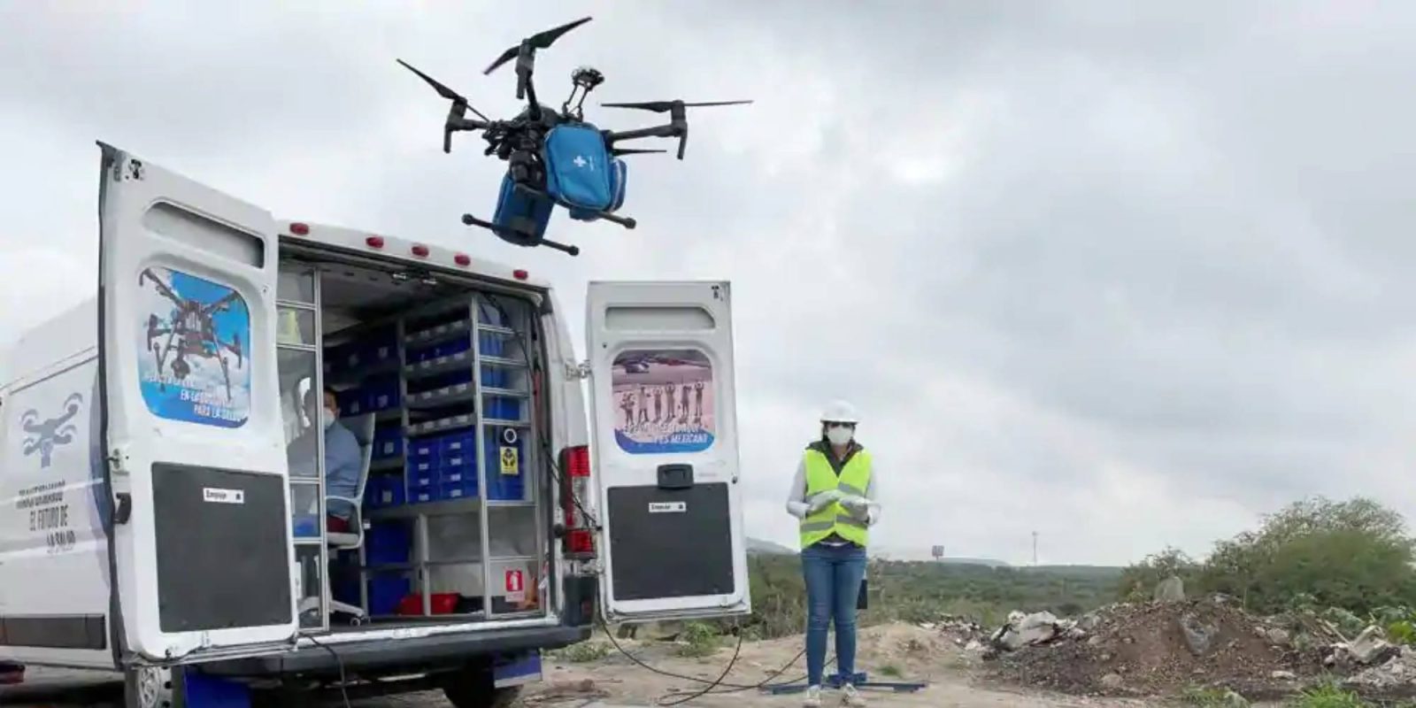 Drones facemasks Mexican hospitals