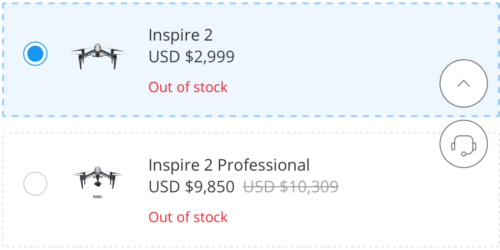 Inspire 2 Out of Stock