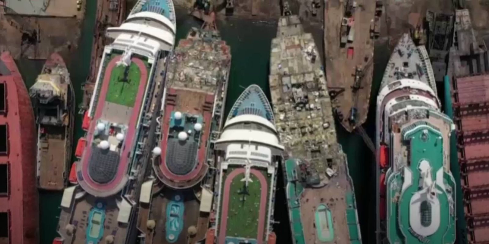Drone video COVID's cruise ship