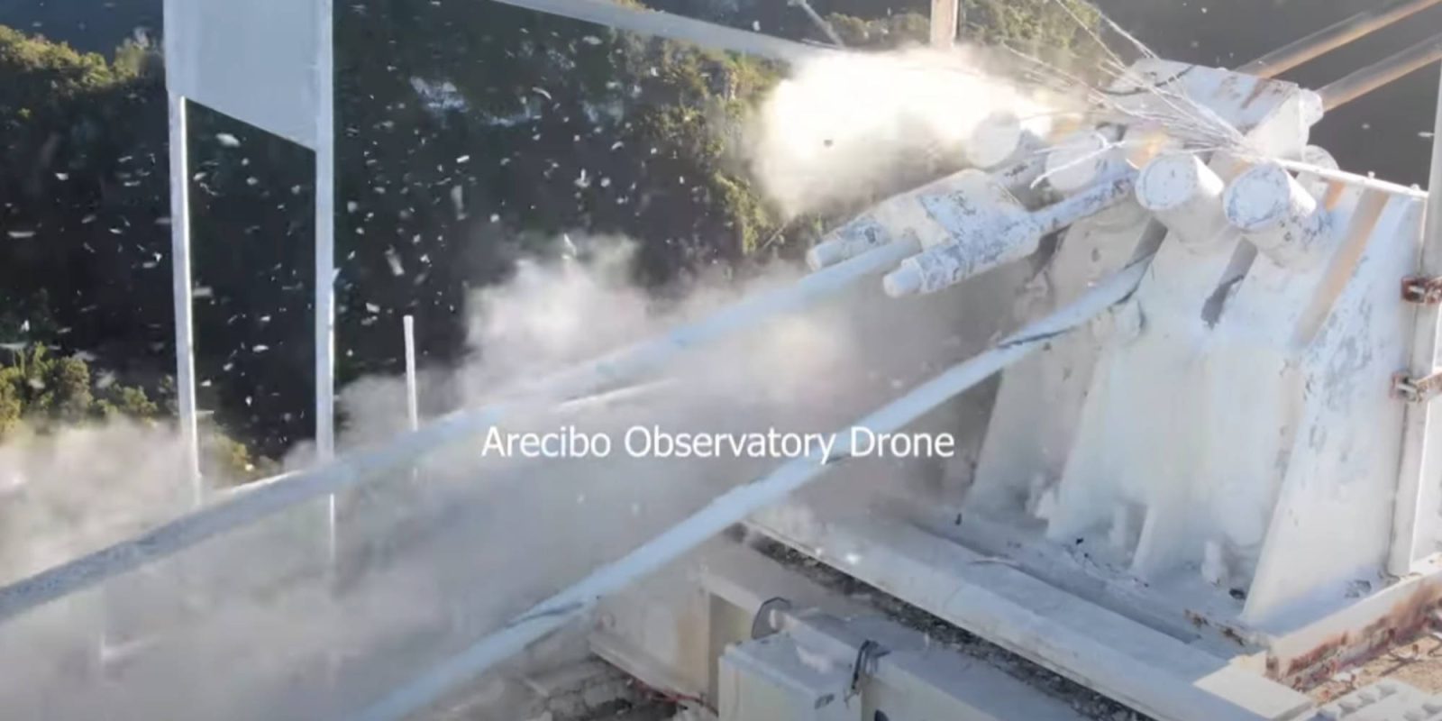 Arecibo telescope collapse video drone