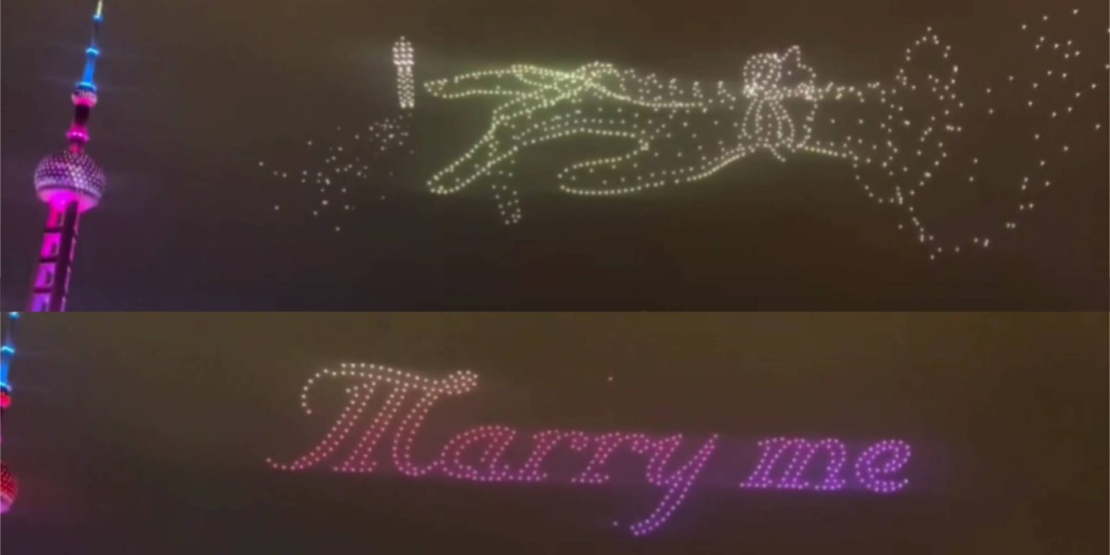 Marriage proposal drone show