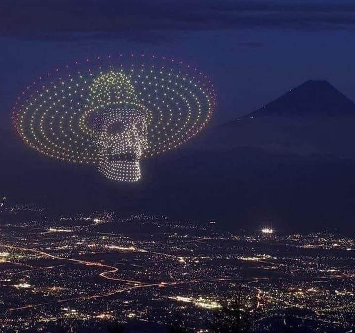 If only this drone light show was real and not a Photoshopped photo 